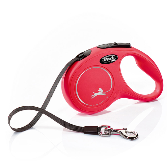 flexi New Classic bandkoppel rött, 5 m - S: upp till 15 kg