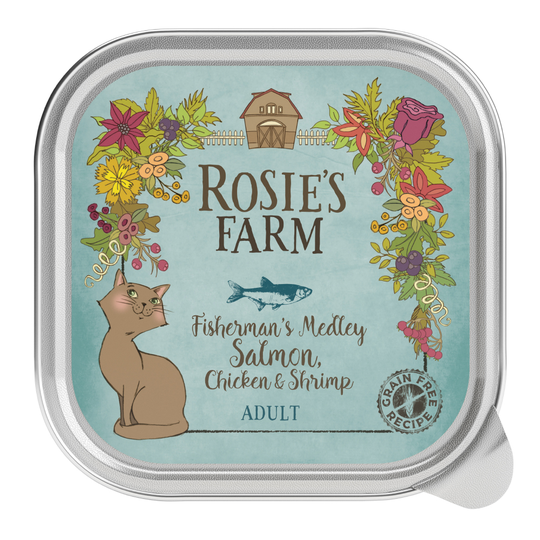Rosie's Farm Adult 16 x 100 g - Lax & kyckling med räkor