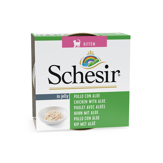 Schesir i gelé 6 x 85 g Kitten: Kycklingfilé & Aloe
