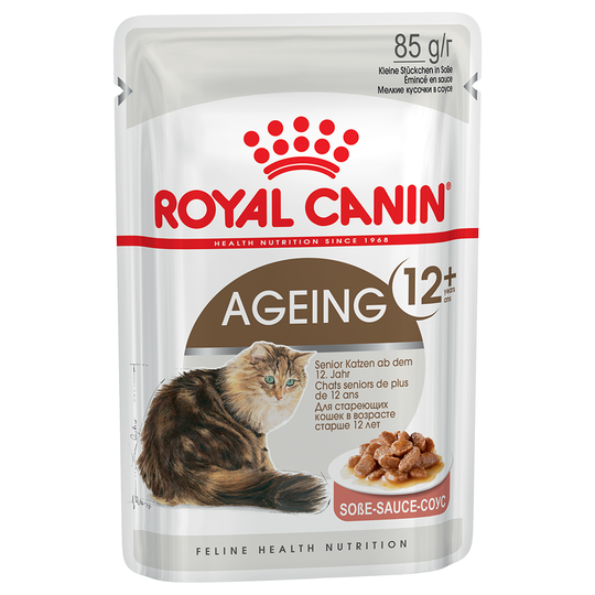 36 + 12 på köpet! 48 x 85 g Royal Canin våtfoder katt - Ageing 12+ i sås