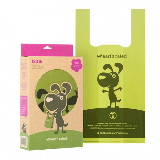 Earth Rated Bajspåse med Handtag Lavendel 120st