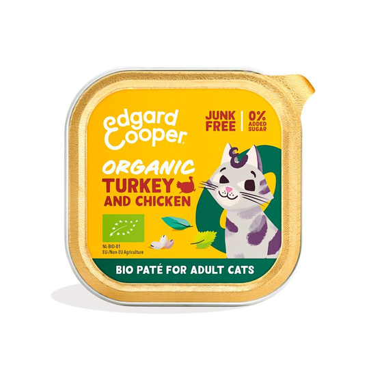 Edgard&Cooper Cat Adult Organic Paté Turkey & Chicken 85 g