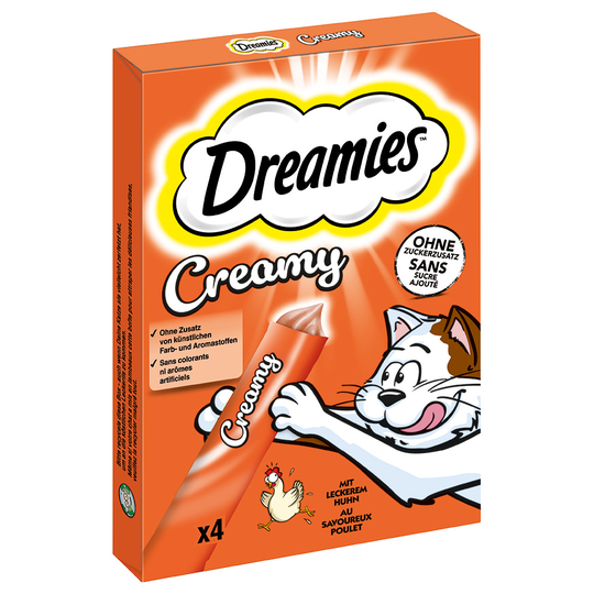 Dreamies Creamy Snacks - Kyckling (4 x 10 g)