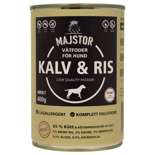 Kalv & Ris Våtfoder Hund - 6 x 400 g