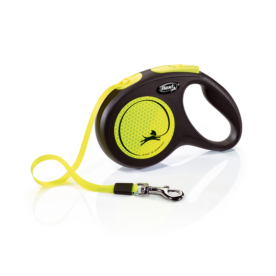flexi New Neon Tape bandkoppel 5 m - M: upp till 25 kg