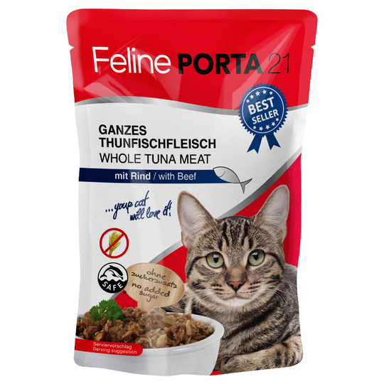 Feline Porta 21 portionspåsar 6 x 100 g - Tonfisk med aloe - spannmålsfritt