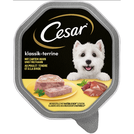 Cesar våtfoder hund till sparpris! - Classic Kyckling & kalkon 14 x 150 g portionsform