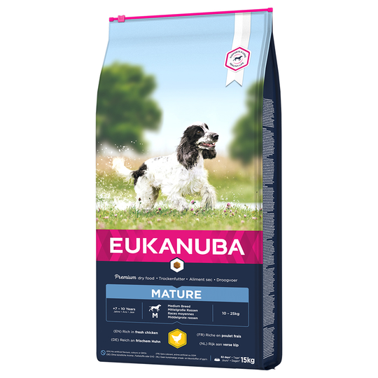 2 x 15 kg Eukanuba torrfoder till sparpris! - Thriving Mature Medium Breed Chicken