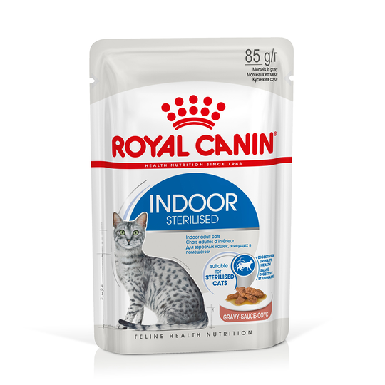 36 + 12 på köpet! 48 x 85 g Royal Canin våtfoder katt - Indoor Sterilised i sås