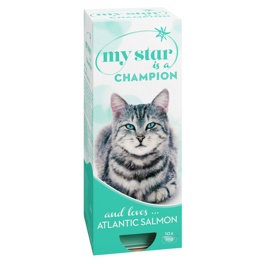 Ekonomipack: 30 x 90 g My Star kattmat - My Star is a Champion - Atlantic Salmon