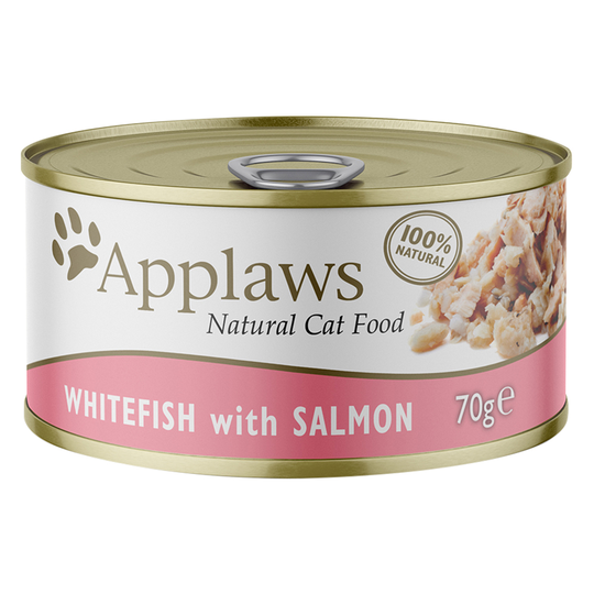 Applaws kattmat i buljong 6 x 70 g - Vit fisk med lax
