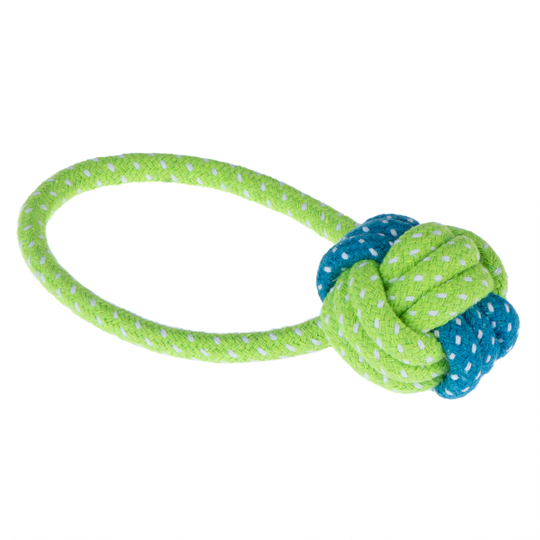 Limoen Ball & Rope hundleksak - ca Ø 6 x L 20 cm