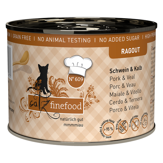 catz finefood Ragout 6 x 180 / 190 g - No. 609 Gris & kalv (190 g)