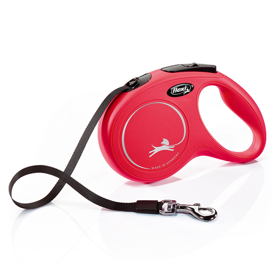 flexi New Classic bandkoppel rött, 5 m - M: upp till 25 kg