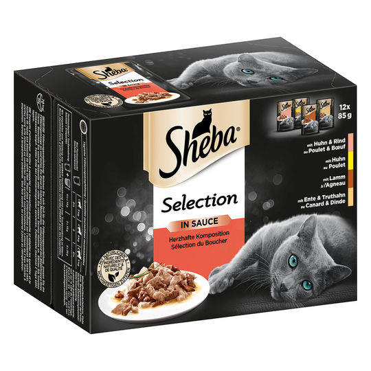 Ekonomipack: Sheba 144 x 85 g portionspåse - Selection in Sauce