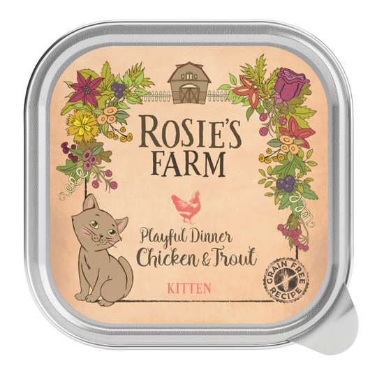Rosie's Farm Kitten 16 x 100 g - Kitten: Kyckling & öring