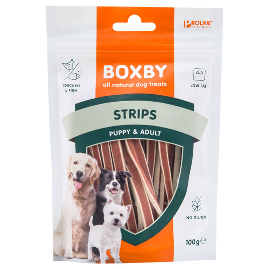 Boxby hundgodis till sparpris! - Strips Chicken & Fish 100 g