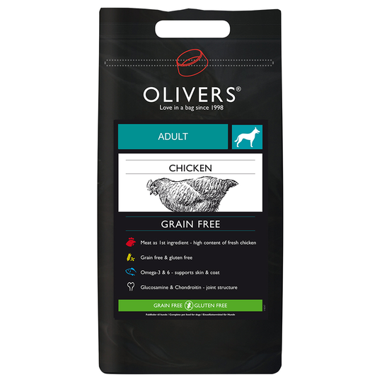 Olivers Adult Medium Breed Grain Free Chicken - 12 kg