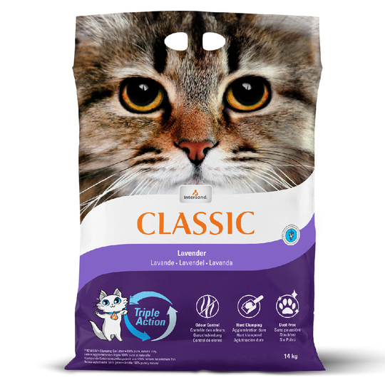 Intersand Classic kattsand med lavendeldoft - 14 kg