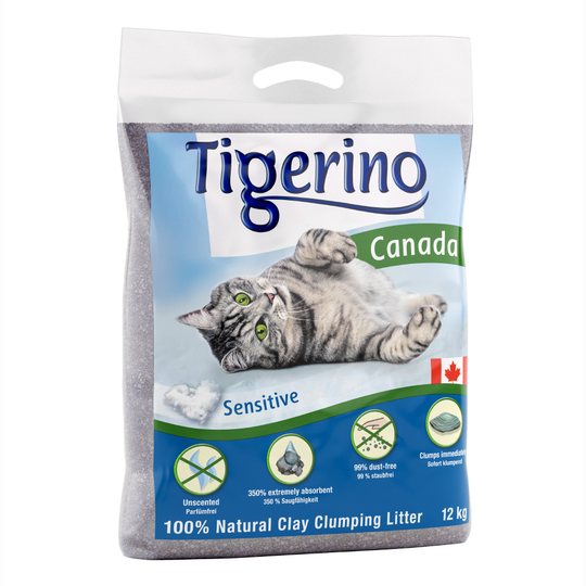 Tigerino Canada Style / Premium kattströ - Sensitive - Ekonomipack: 2 x 12 kg