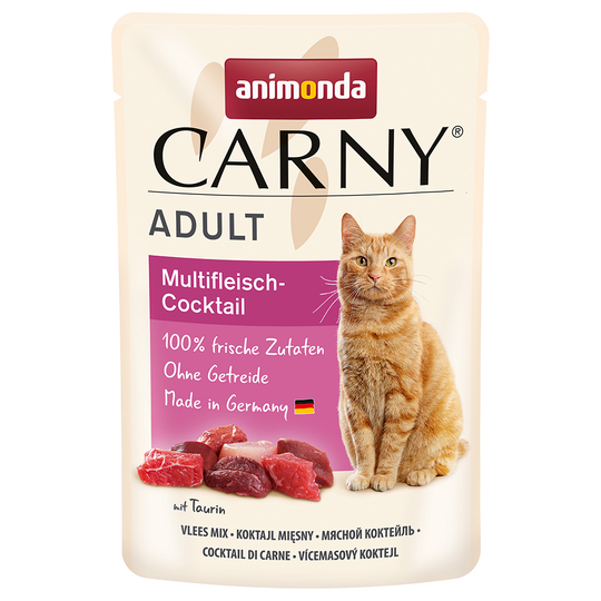 Ekonomipack: 24 x 85 g Animonda Carny Pouch - Köttcocktail