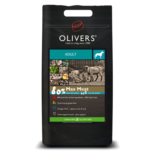 Oliver's Adult Max Meat 80% Grain Free - Ekonomipack: 2 x 8 kg