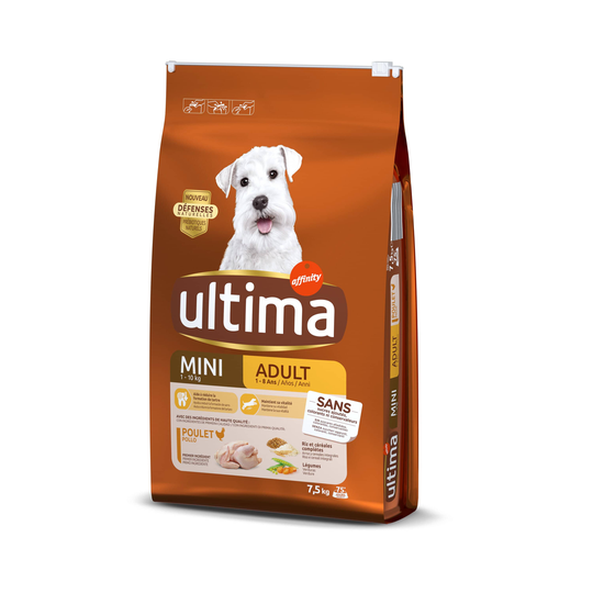 Ekonomipack: 2 påsar Ultima hundfoder till lågt pris! - Mini Adult Chicken (2 x 7,5 kg)