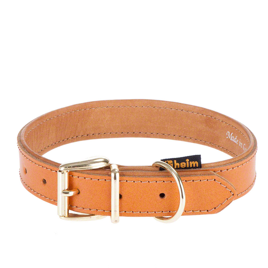 Heim Buffalo läderhalsband, konjak - Storlek 55: 40 - 50 cm halsomfång