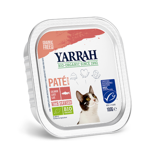 Ekonomipack: Yarrah Organic 24 x 100 g - Paté: Lax med eko-alger
