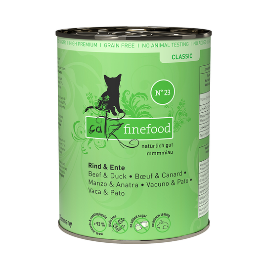 Ekonomipack: catz finefood på burk 12 x 400 g - Nötkött & anka