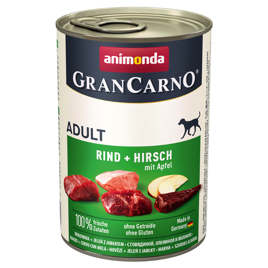 Animonda GranCarno Original Adult 6 x 400 g - Nötkött & hjort med äpple