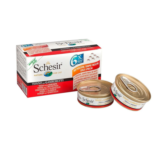 Schesir Adult Multipack Tonfisk & Räkor i Gelé 6 x 50 g
