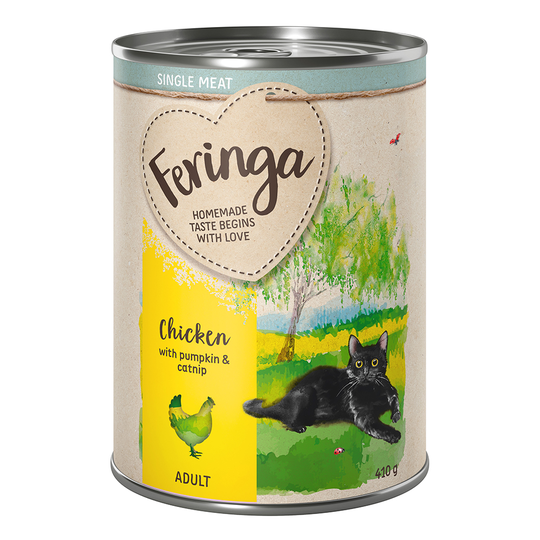 Feringa Single Meat Menu 6 x 410 g - Blandpack II (3 sorter): Anka, Kalv, Lax