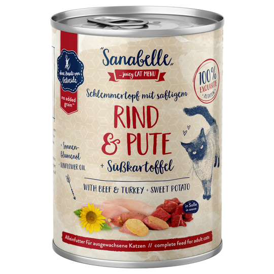 Ekonomipack: Sanabelle All Meat 24 x 380 g - Nötkött & kalkon