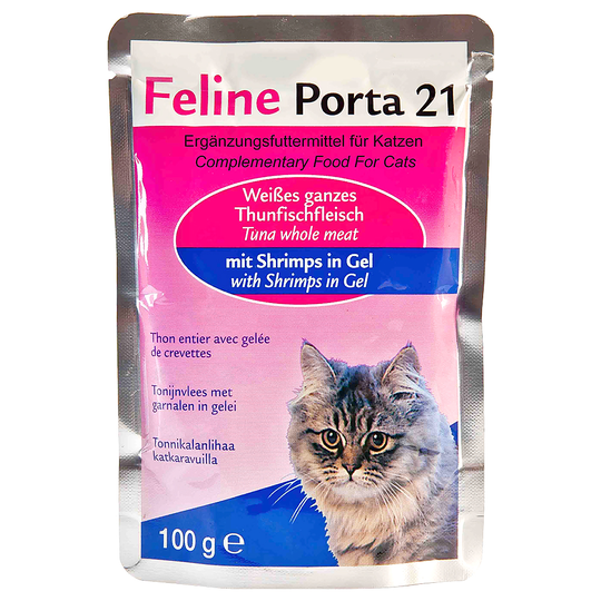 Ekonomipack: Feline Porta 21 portionspåsar 24 x 100 g - Tonfisk med räkor