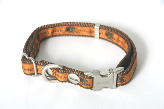 Martin Sellier Justerbart Nylonhalsband Hund- Happy Dog (40 - 55 cm x 2 cm)
