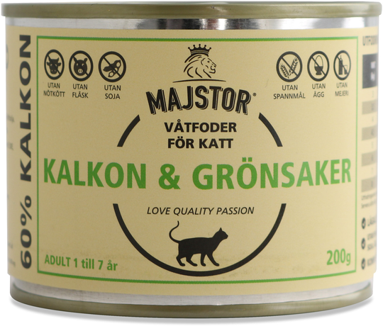 Kalkon & Grönsaker Våtfoder Katt - 6 x 200 g