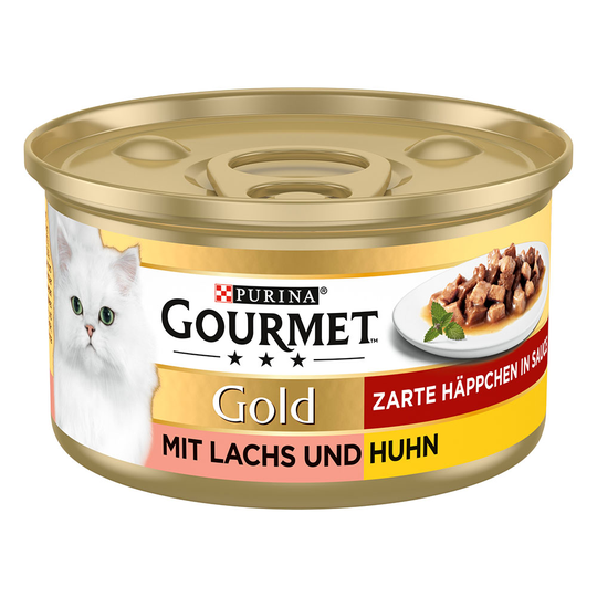 Ekonomipack: Gourmet Gold Bitar i sås 48 x 85 g - Lax & kyckling