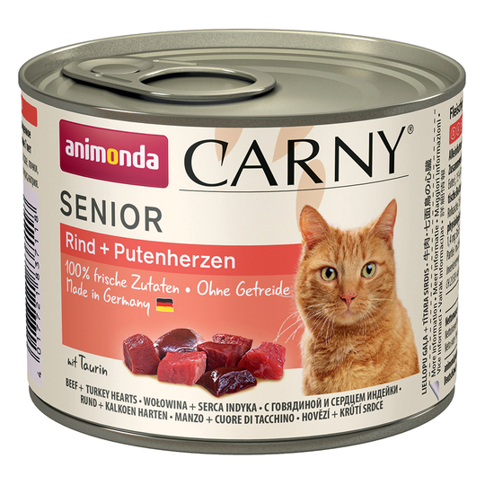 Animonda Carny Senior 12 x 200 g - Nötkött & kalkonhjärta