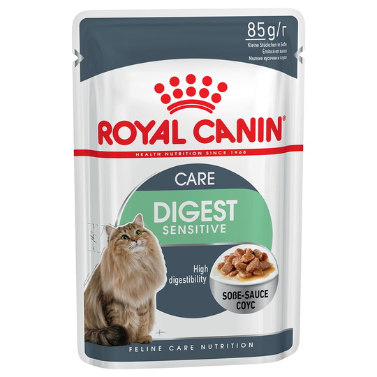 36 + 12 på köpet! 48 x 85 g Royal Canin våtfoder katt - Digest Sensitive i sås
