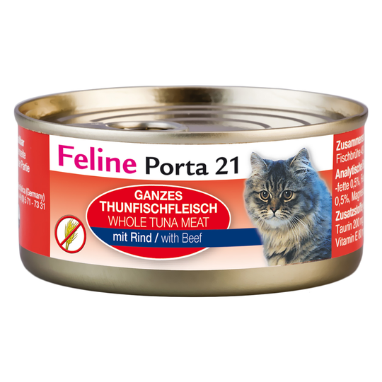 Ekonomipack: Feline Porta 21 24 x 156 g - Tonfisk med nötkött - spannmålsfritt
