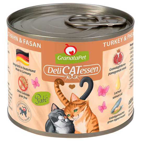 Ekonomipack: GranataPet DeliCatessen 24 x 200 g - Kalkon & fasan