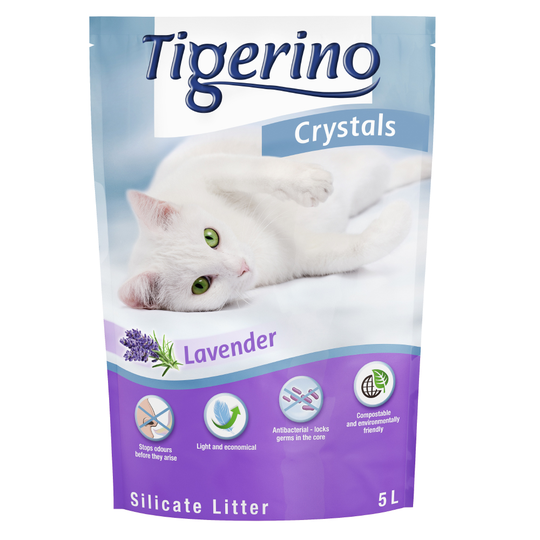 Tigerino Crystals Lavendel kattsand med lavendeldoft - 5 l