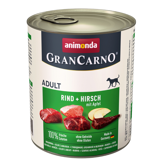 Ekonomipack: Animonda GranCarno Original Adult 24 x 800 g - Nötkött & hjort med äpple