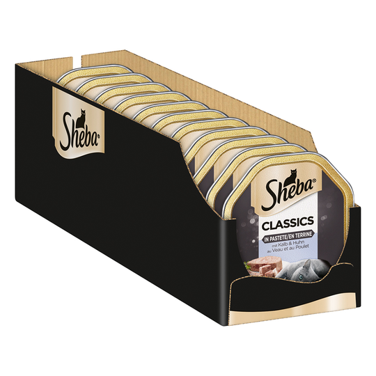 Sheba 22 x 85 g portionsform - Classics Paté Kalv & kyckling