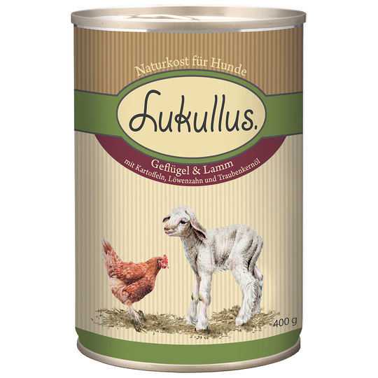 Lukullus 1 x 400 g - Fågel & lamm