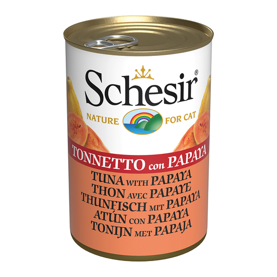 Ekonomipack: Schesir 12 x 140 g - Tonfisk & papaya i gelé