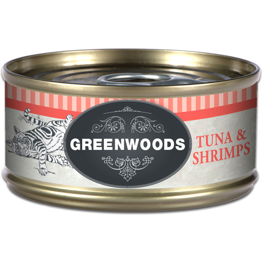 Ekonomipack: 48 x 70 g Greenwoods Adult våtfoder - Tuna & Shrimps