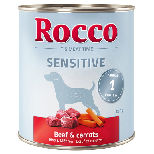 Ekonomipack: Rocco Sensitive 24 x 800 g - Nötkött & morötter