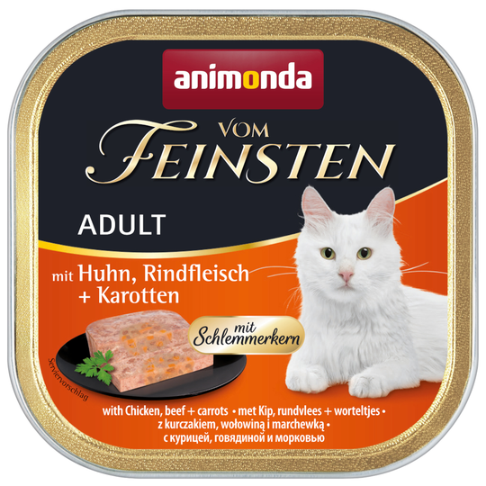 Ekonomipack: Animonda vom Feinsten Adult med gourmetfyllning 36 x 100 g Kyckling, nötkött & morötter